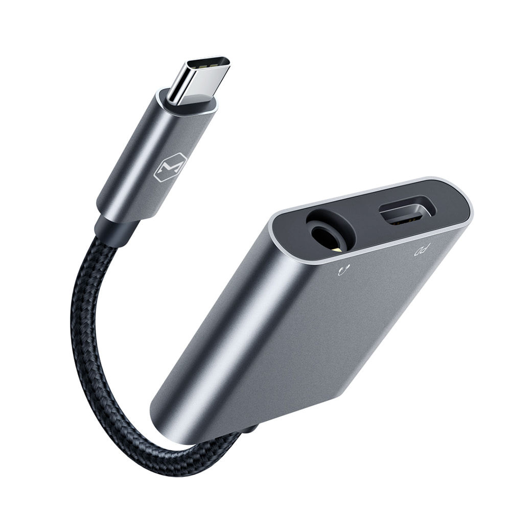 [Mcdodo] USB C to 3.5mm 오디오 AUX + C타입 충전 듀얼 젠더