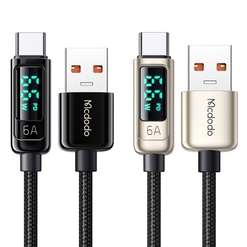 [Mcdodo] 디스플레이 USB-A to C타입 6A 고속충전 케이블